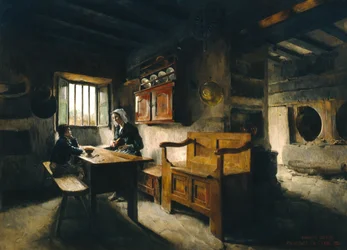 Gård interiør Bretagne (olie)
