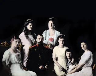 Portræt af den russiske kejserlige familie. Fotografering omkring 1910-1915.