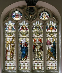 Oxford, Brasenose College Chapel, James Powell & Sons, Harry Ellis Wooldridge, St Cedda, Madonna & Chils, St Michael, St. Hugh