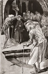 Lille Dorrit. Illustration af Harry Furniss til Charles Dickens-romanen Little Dorrit, fra The Testimonial Edition, udgivet 1910.