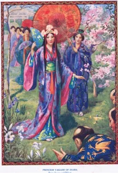 Prinsesse Yakami af Inaba (fra Susano og Ohkuni) (litografi)