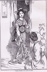 Der kom den unge prinsesse (fra Skålbærende prinsesse) (litografi)
