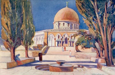 Klippekuplen på Tempelbjerget, Jerusalem, Palæstina, ca. 1910, fra A Book of Modern Palestine af Richard Penlake pub. ca. 1910