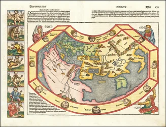 Verdenskort fra 1493 af Hartmann Schedel