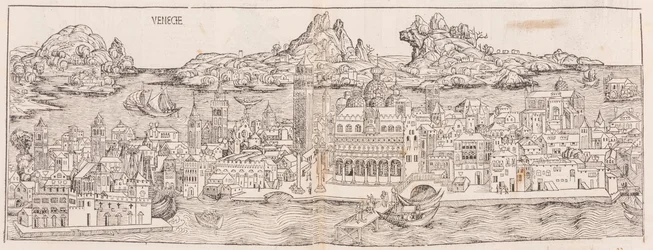 1930 genoptryk af udsigten over Venedig fra Nürnbergkrøniken (beskåret)
