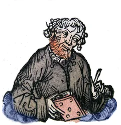 Portræt af Juvenal (Decimo Giunius Iuuenalis) latinsk satirisk digter fra slutningen af ​​det 1. århundrede. Xylografi af "" Chronicles of Nürnberg"" af Hartmann Schedel