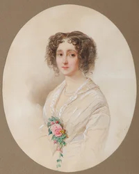 Portræt af Alexandra Mikhaylovna Chelishcheva 1816-1913, 1851