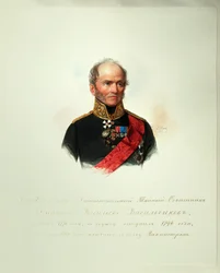 Portræt af Dmitri Vasilyevich Vasilchikov 1778-1859 Fra Album of the Imperial Horse Guards, 1846-1849