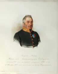 Portræt af general Nikolai Alexandrovich Sablukov 1776-1848 fra albummet af de kejserlige hestevagter, 1846-1849