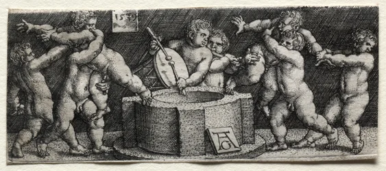 Otte nøgne børn ved en brønd, 1539.