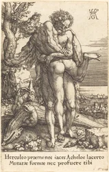 Hercules kæmper mod floden Gud Achelous