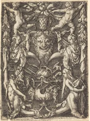 Ornament med maske, 1550.