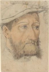 Portræt af en skægget mand med en baret, ca. 1540.