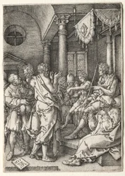 Historien om Susanna: Daniel krydsforhører de ældste.