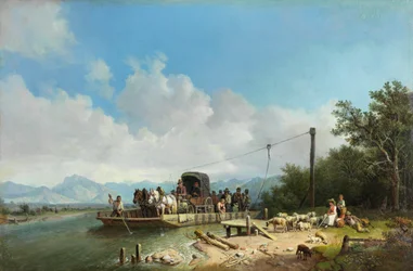 Heinrich Bürkel Færge på kroen ca. 1867