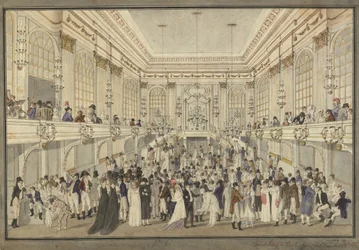 Maskebal i Redoutensaal i Wien Hofburg, ca. 1815.
