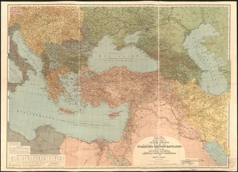 Oversigtskort over den tyrkiske krigsskueplads - baseret på Carte Generale des Provinces Europeennes et Asiatiques de L