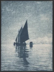 Fortøjet sejlbåd