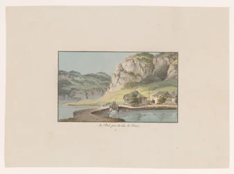 Udsigt over Le Pont nær Lac de Joux Au Pont prés du Lac de Joux (titel på objekt) Udsigt over Schweiz (serietitel) Collection de quelques vues dessinées en Suisse d