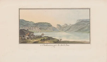 Udsigt over Les Charbonnières på Lac de Joux i Charbonieres, nær Lac de Joux (titel på objekt) Landskaber i Schweiz (serietitel) Samling af nogle perspektiver i Schweiz (serietitel)