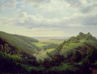 Udsigt fra Heilenberg Slot ved Jugenheim ved Rhinen, 1846