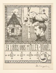 Bogplade: Ex Libris Hans Mueller-Blauel