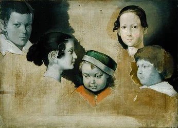 De fem ældste børn af maleren Julius Schnorr von Carolsfield (1794-1872), ca. 1839-40
