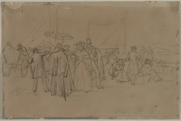 Passagerer til Rhinen Steamer recto, andet eller tredje kvartal 1800-tallet.