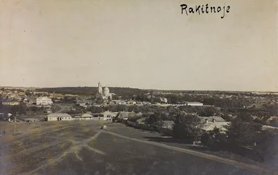Første Verdenskrig: Ukraine i årene 1914-1916 under den tyske hærs invasion. Udsigt over Rakitnoe