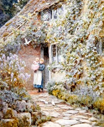 Vine Cottage (akvarel på papir)
