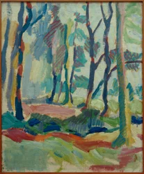 Helmuth Macke, Herbstwald ibei Krefeld / maleri, 1910