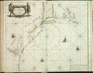 Kort over New Holland, Virginia og New England