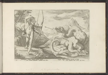 Apollo dræber den gigantiske slange Python Ovids metamorfoser (serietitel) Genskabelser af P. Ovidius Naso (serietitel)