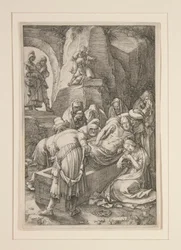 Burial of Christ (The Entombment), fra The Passion, #11 i en serie på 12 graveringer