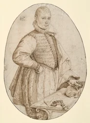 Knæfigur af en ung mand vendt mod højre (Gysbrecht van Batenburg)