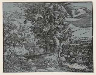 Landskab med et hyrdepar