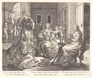 Lucretia spinder med sine hofdamer