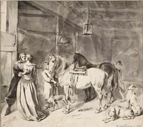 En kavaler siger farvel til en dame, 1678