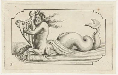 Triton spiller en harpe Nouveau Livre des Dieux et Deeßes De la Marine Bouckje of Sea Gods and Goddesses (serietitel)