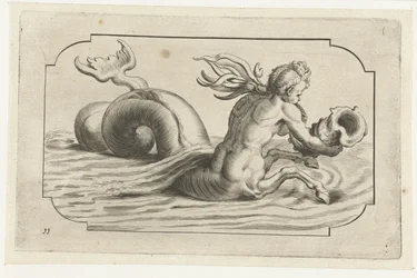 Søhest med en mandlig overkrop Nouveau Livre des Dieux et Deeßes De la Marine Bouckje of Sea Gods and Goddesses (serietitel)