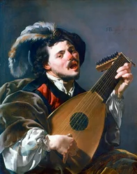 En mand, der spiller lut, 1624