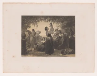 Italienske kvinder ved et bord