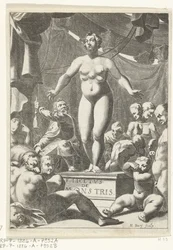 Nøgen kvinde med fem bryster. Titelside til Fortunius Licetus, De Monstris, Amsterdam 1665