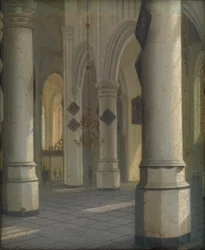 Interiør af en kirke, ca. 1655 (olie på panel)