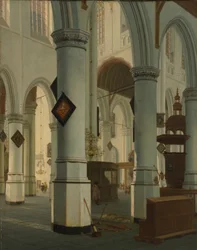Interiør af den gamle kirke, Delft, 1660.