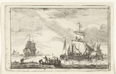 Flodudsigt med fiskere