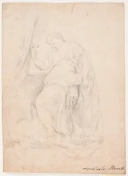 Jael dræber Sisara. Studie efter komposition af Carlo Maratti (Mezzetti, p. 345, nr. 150)
