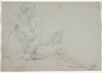 Mandlig modelstudie, siddende
