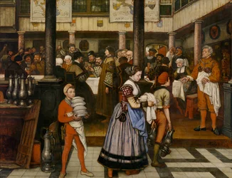 Frans Floris deltager i en banket i Sankt Lukas