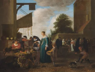 Grøntsagsmarked, ca. 1660 (olie på egetræ)